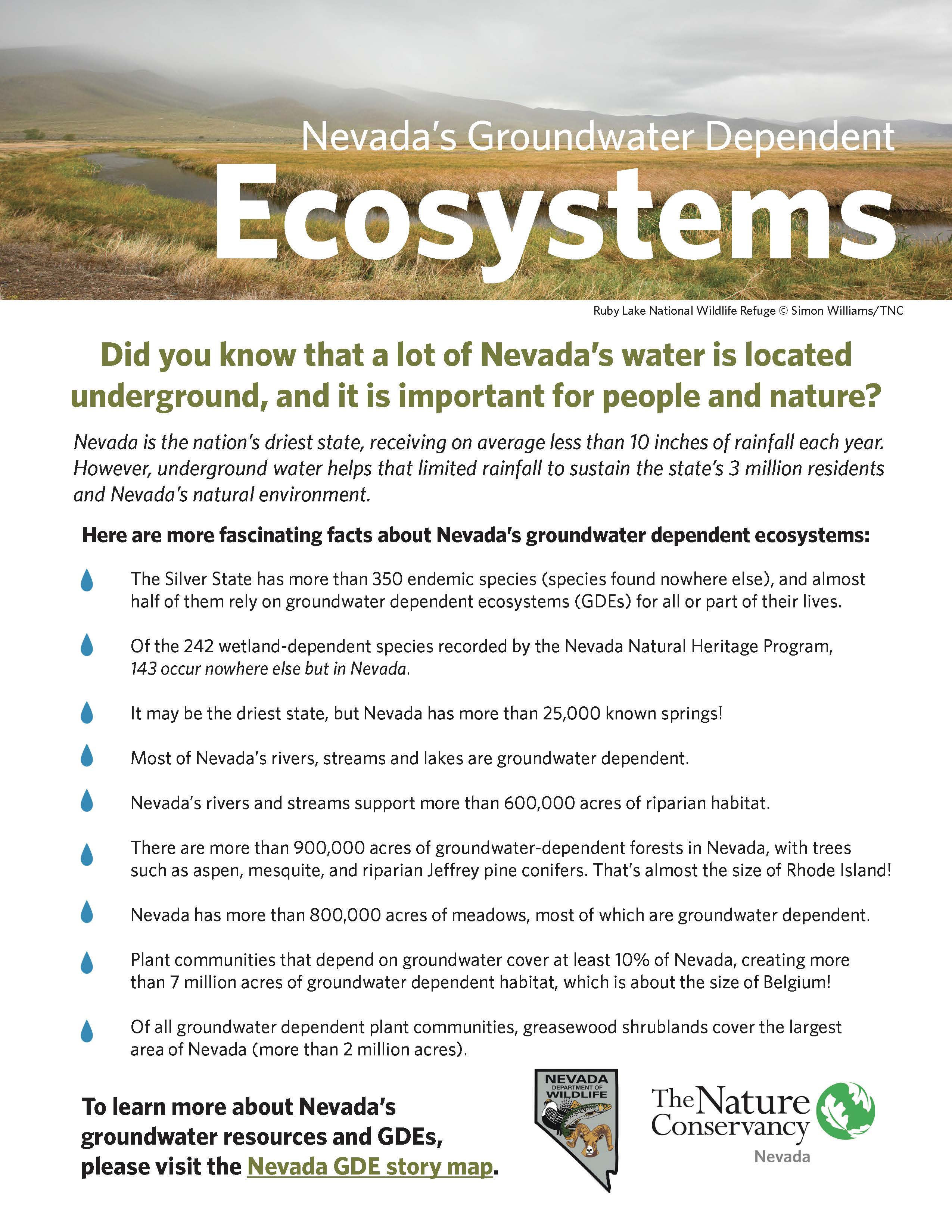 Fact sheet for Nevada iGDE database and story map