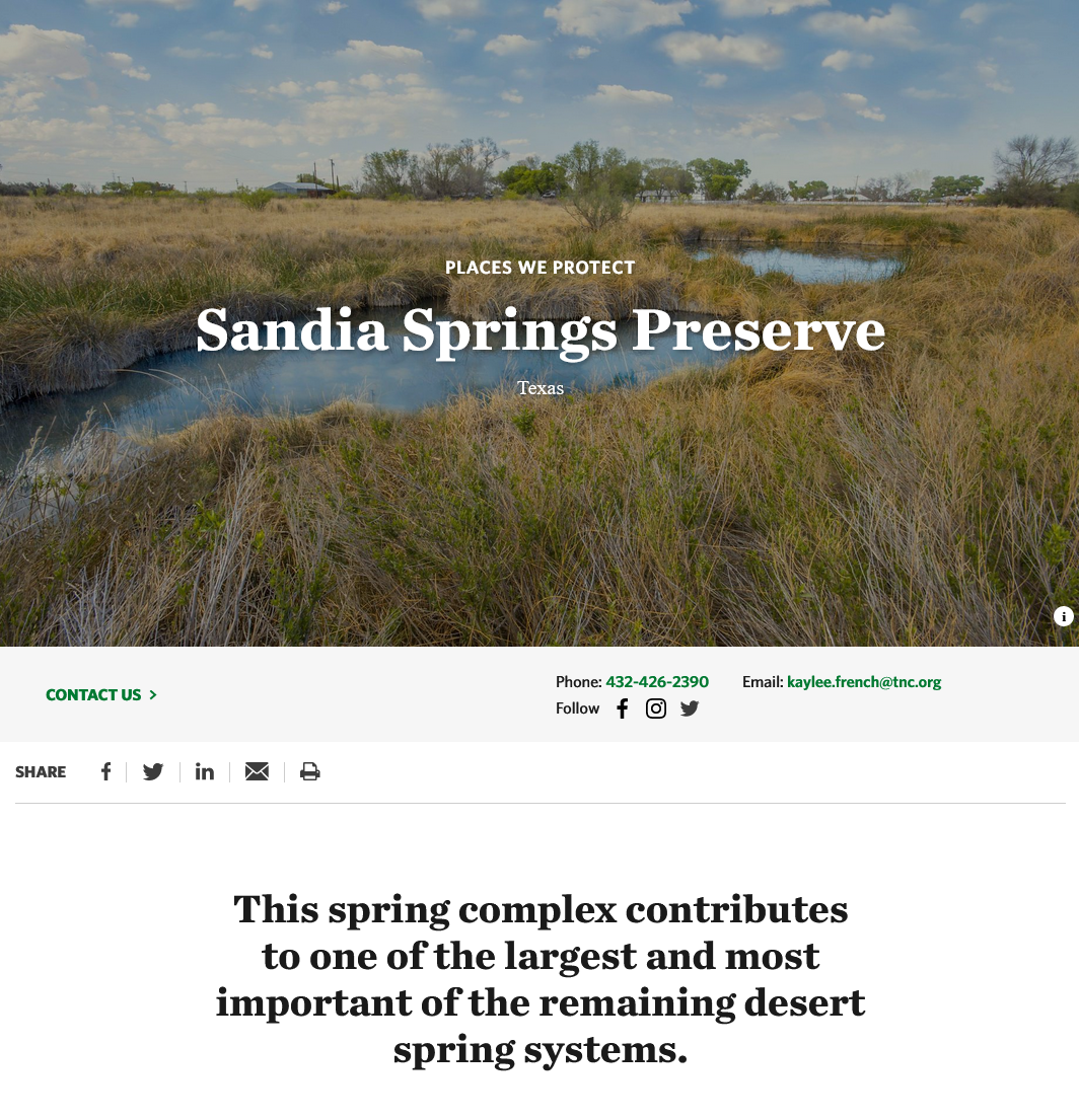 Sandia Springs Preserve, Texas